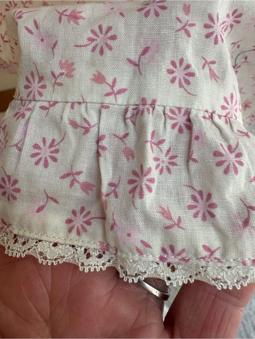 NWT Cotton Lace edge White & Pink Floral Babydoll Dress Cami Nightie Large - Picture 4 of 5